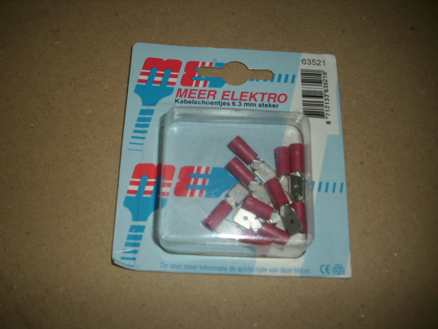 kabelschoentjes 6.3mm steker (meer electro) doos van 10stuks